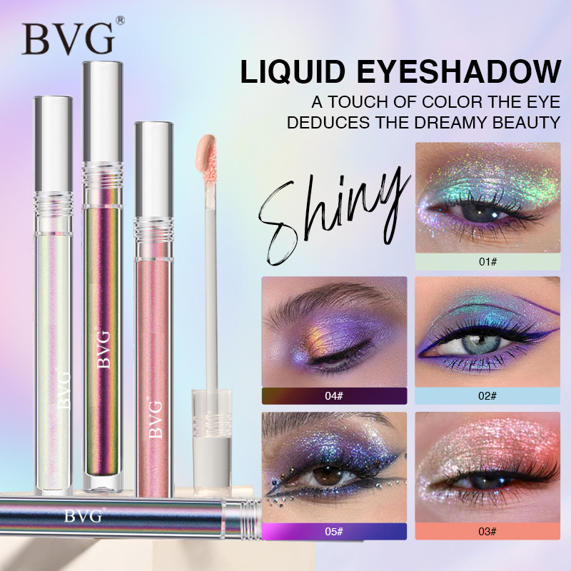 Cross-Border Cosmetics Bvg Chameleon Liquid Eyeshadow Polarized Pearlescent Flash Brightening Single Color Eyeshadow No Logo Wholesale