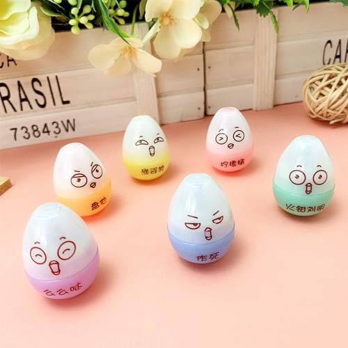 Cute and fun egg-shaped fluorescent pen for elementary school students, small size colored marker pen stationery supplies prize 