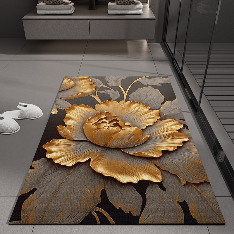 Flower-style americano transfronterizo esterilla de barro de algas esterilla de piso de baño puerta de absorción de agua esterilla de baño anti-deslizante esterilla de baño anti-sucio
