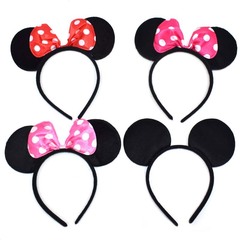 Minnie Bow Headband Performance Costume Mickey Headband Mickey Mouse Headband Children's Day Props Girl Hair Accessory Batch