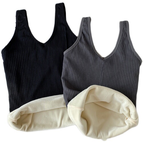  Autumn/Winter Versatile Warmth Innerwear Tank Top with Thick Fleece Liner, Body Shaping Top for Women