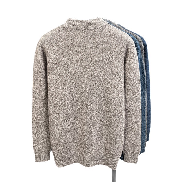 Temporada de otoño y invierno nuevo 100% puro suéter de lana para hombres cuello redondo suéter suelto suéter de lana