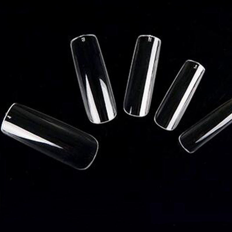 Cross-border de uñas plegables piezas de uñas sin costura 500 piezas de bolsa transparente completo pegatinas medio pegatinas piezas de uñas N ° 0-9