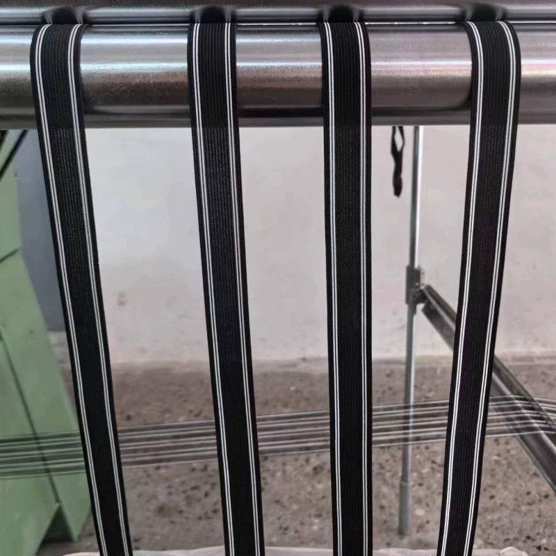 Фабрика черно-белая цветная лента 2.5cm крючком эластичная лента плоская плоская широкая высокая эластичная палатка пляжный стул многоцелевой сосна