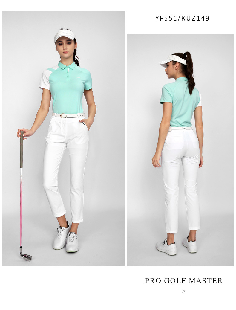 Áo thun golf nữ ngắn tay thể thao thoáng khí nhanh khô — Yf551-màu xanh lá cây, YF551-màu trắng, KUZ149-Màu đen, KUZ149-màu trắng chi tiết 10