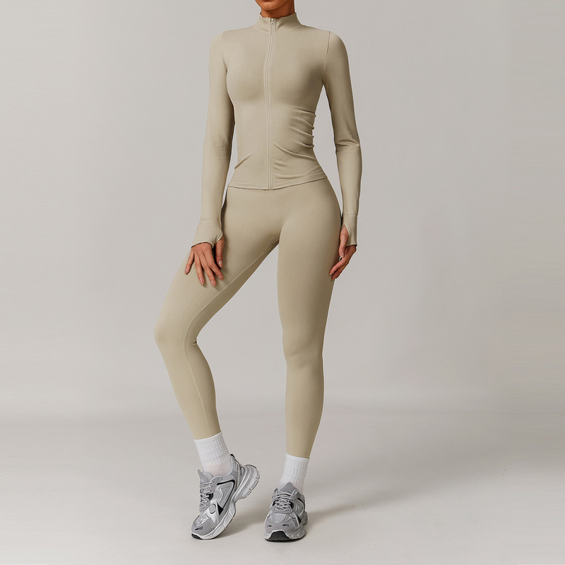 沢創欧米シームレス美背ヨガ服セットランニング速乾ガードルトレーニング服セット女性7137|undefined
