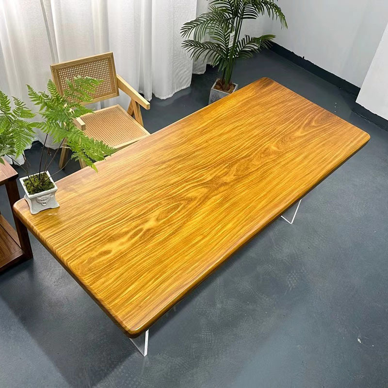 非洲柚木实木大板茶桌新中式整板茶台实木书桌原木餐桌画案书法桌