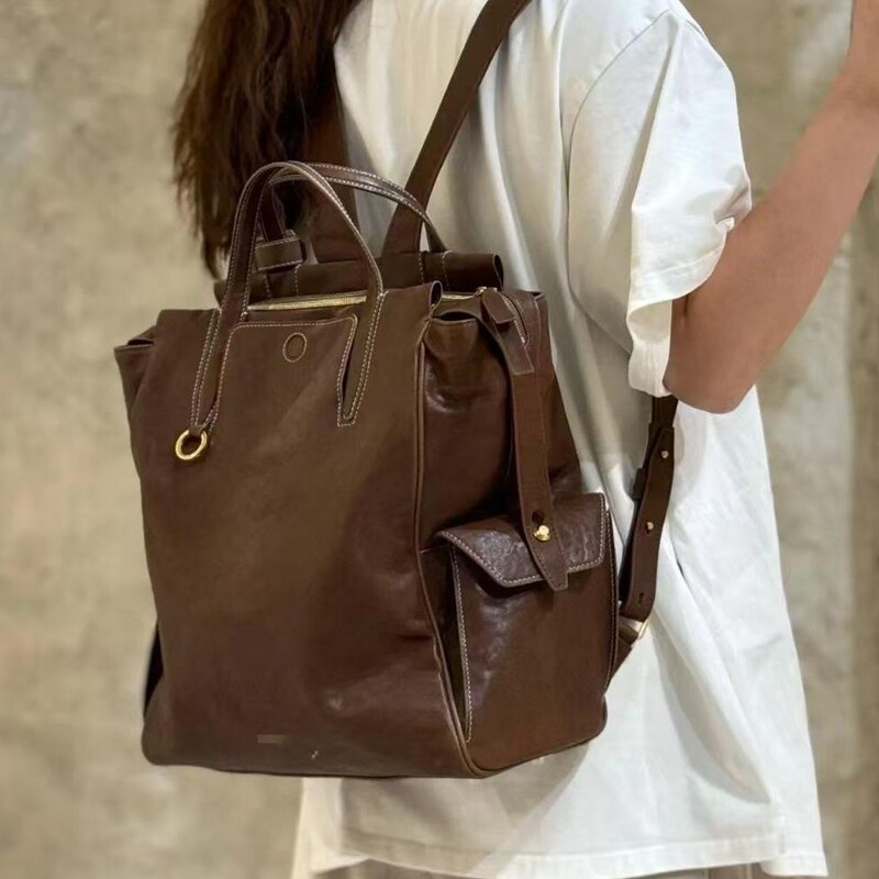 Yamashita Yuyuxi Series Large and Small Unisex Vintage Vegetable-Tanned Leather Backpack 14inch 16inch Laptop Bag Yamashita Yuyuxi Series Large and Small Unisex Vintage Vegetable-Tanned Leather Backpack 14inch 16inch Laptop Bag