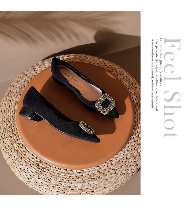 3333A-065 Damen-Schuhe mit niedrigem Absatz, Wildleder, Strasssteinen und spitzer Zehenpartie – vielseitig, bequem und ideal für Alltag, Beruf und Freizeit_voghion.com