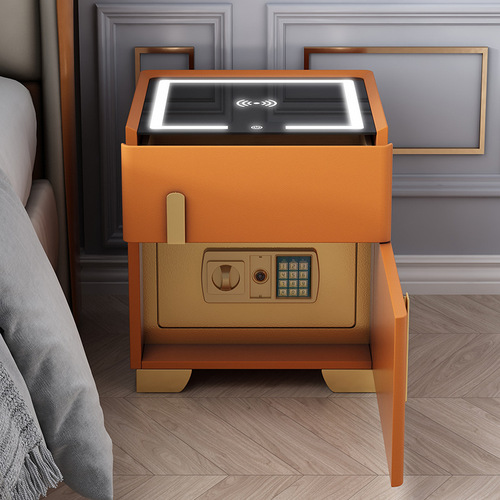 5ZV7 smart bedside table safe integrated simple modern multi-function wireless charging with light password hidden safe