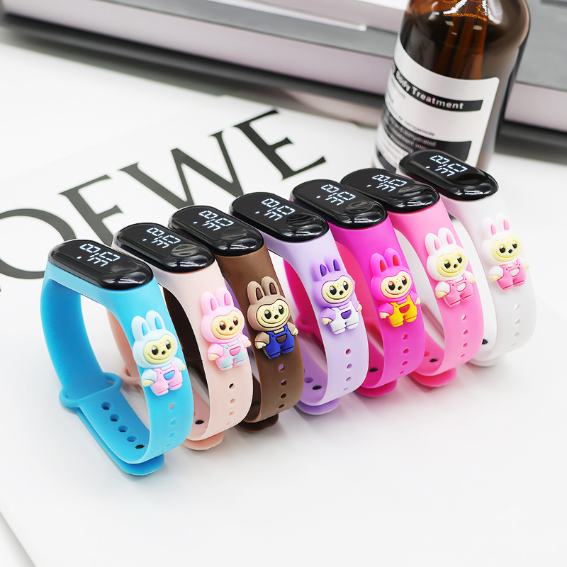 Spot New Cartoon Doll Labubu Watch Time Bracelet Digital Watch Cute Waterproof Kidsren's Watch
