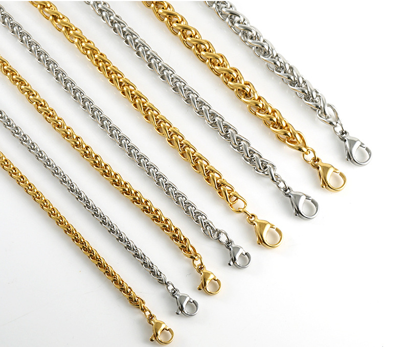 9g Weight PVD Coated Gold Plating Process 18K Gold Plated Plating Material Hip-Hop Geometric 304 Stainless Steel 18K Gold Plated Titanium Steel Stainless Steel Bracelets In Bulk