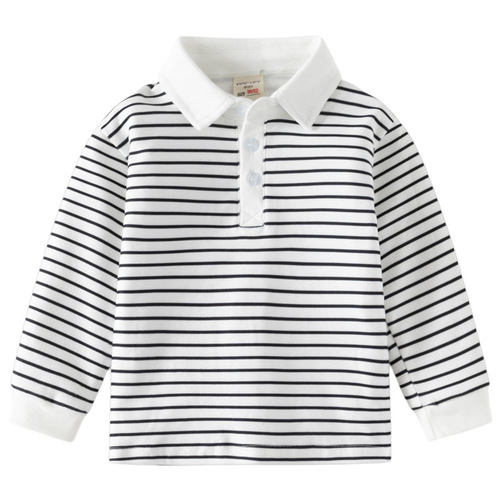Children's POLO shirt  new boys' lapel thickened long-sleeved T Korean style baby autumn top one piece drop shipping