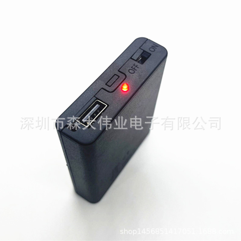 5号4节AA电池盒带盖带开关内置USB母座 5V-6V带LED显示灯电池座