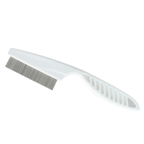 Pet comb for dogs and cats, flea comb, steel needle comb, encrypted flea comb, white handle, pet supplies wholesale