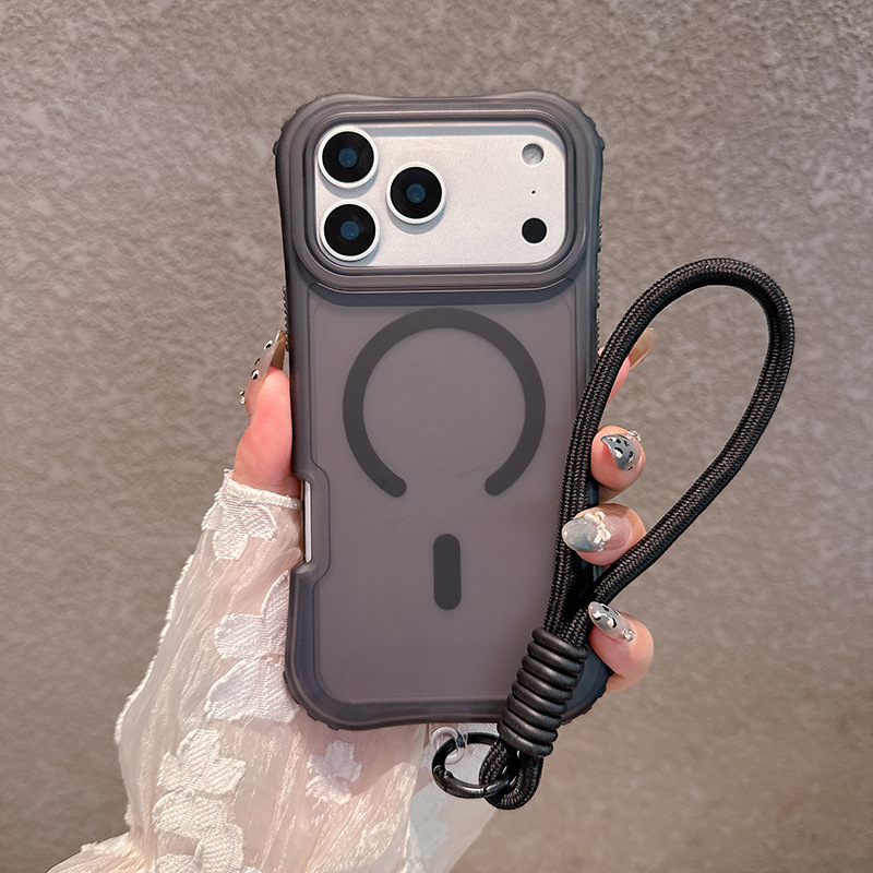 IP17PROMAXに適した新しい肌のような質感のケース、磁気ウエストベルト、3-in-1 N52強力磁石、ストラップ、落下防止、マルチカラー|undefined