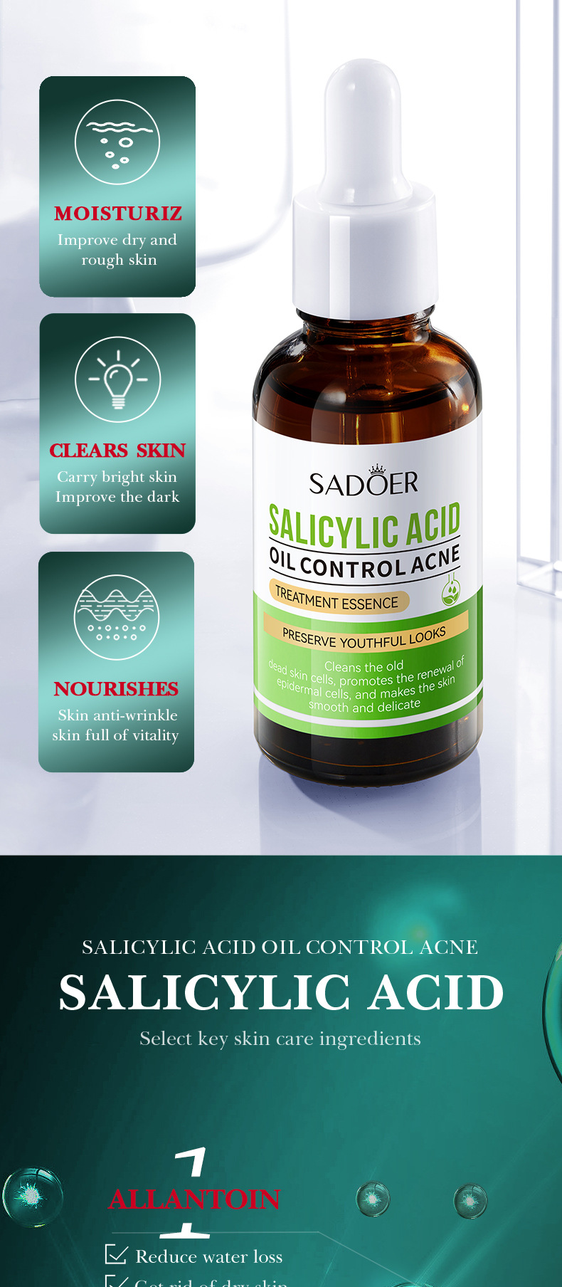 SADOER All Salicylic Acid Oil Control&Acne Removing&Repairing essence 30ml_voghion.com