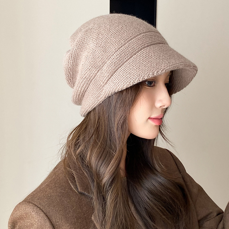 Gorro de punto para mujer otoño invierno cálido con orejeras_voghion.com