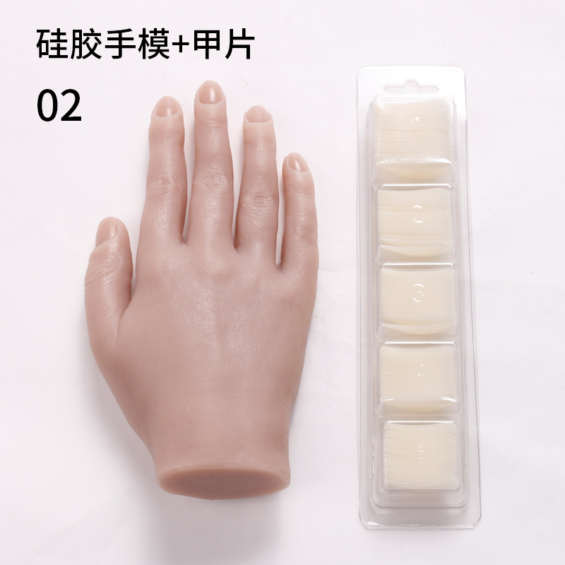 Ventas transfronterizas de manicuría de silicona pura práctica de mano modelo articulado flexible de manicuras de silicona modelo de mano artificial