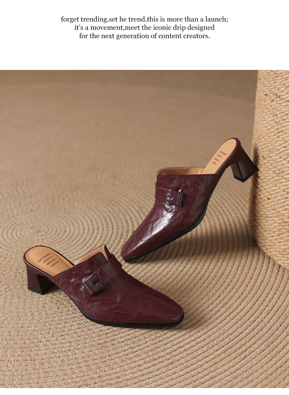 Dép sandal cao gót nữ mũi nhọn quai ngang da dê gót thô 5 cm — đen chi tiết 20