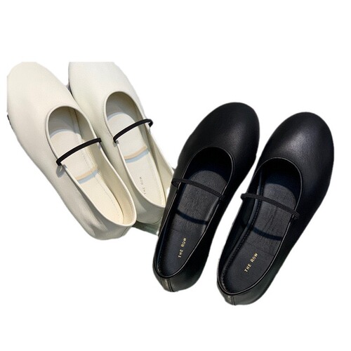Sheepskin flat ballet shoes, French retro one-strap shallow mouth single shoes, soft and comfortable Mary Jane dance shoes