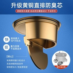 Gun gray floor drain, deodorant stainless steel bathroom bathroom strip shower washing machine sewer all-copper core artifact