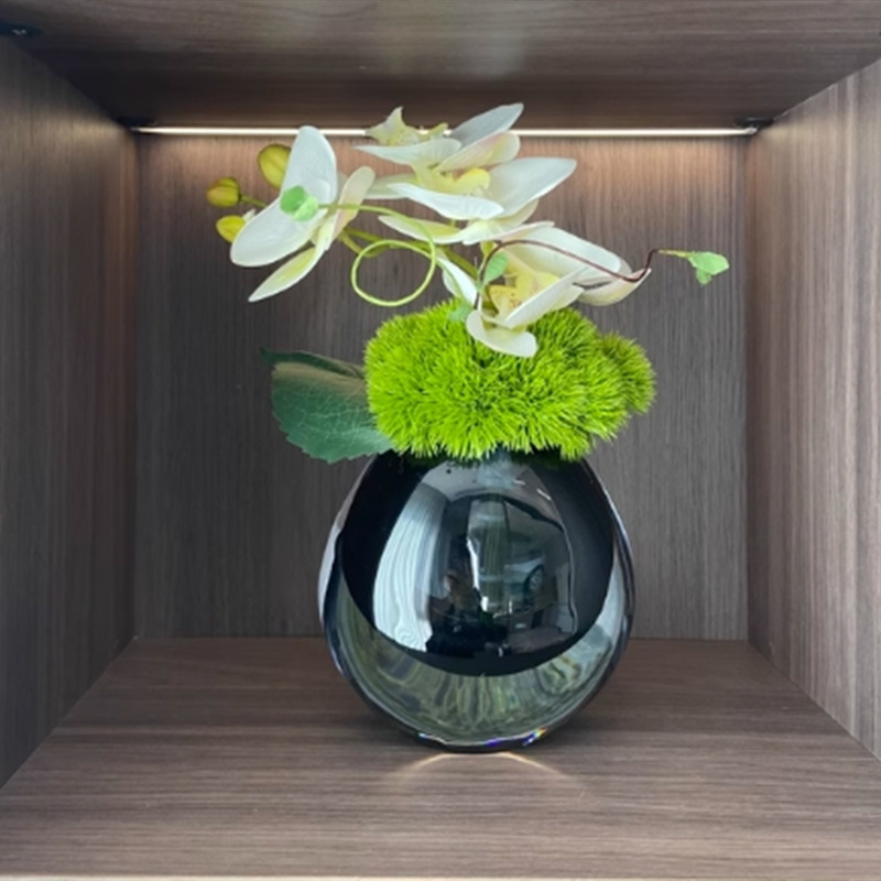 现代简约琉璃花瓶插花摆件客厅玄关样板间餐桌酒店轻奢工艺装饰品