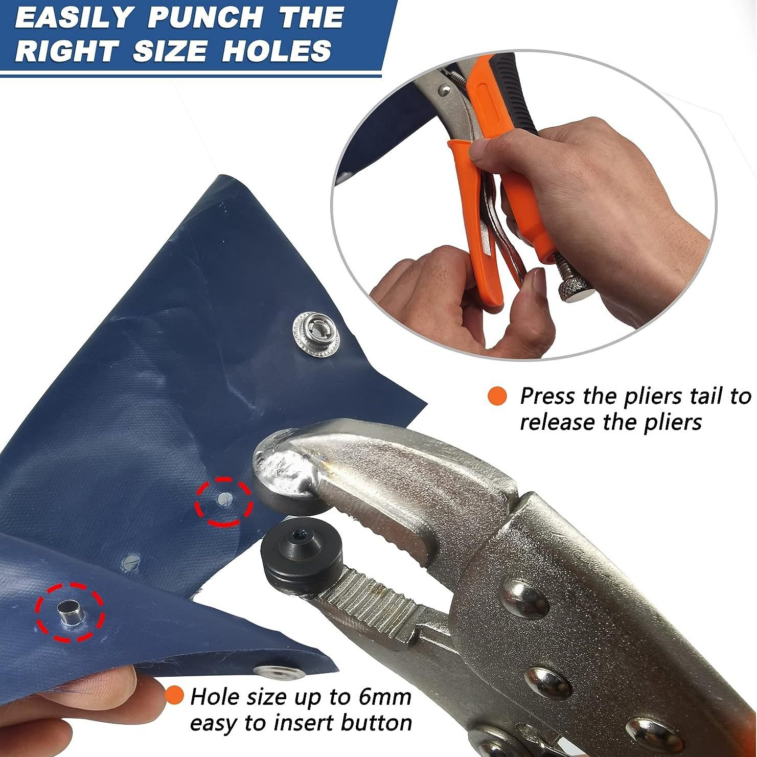 Alicates grandes pequeño manual de prensa multicolor grande hebilla blanca botón Botón accesorios de herramientas de instalación