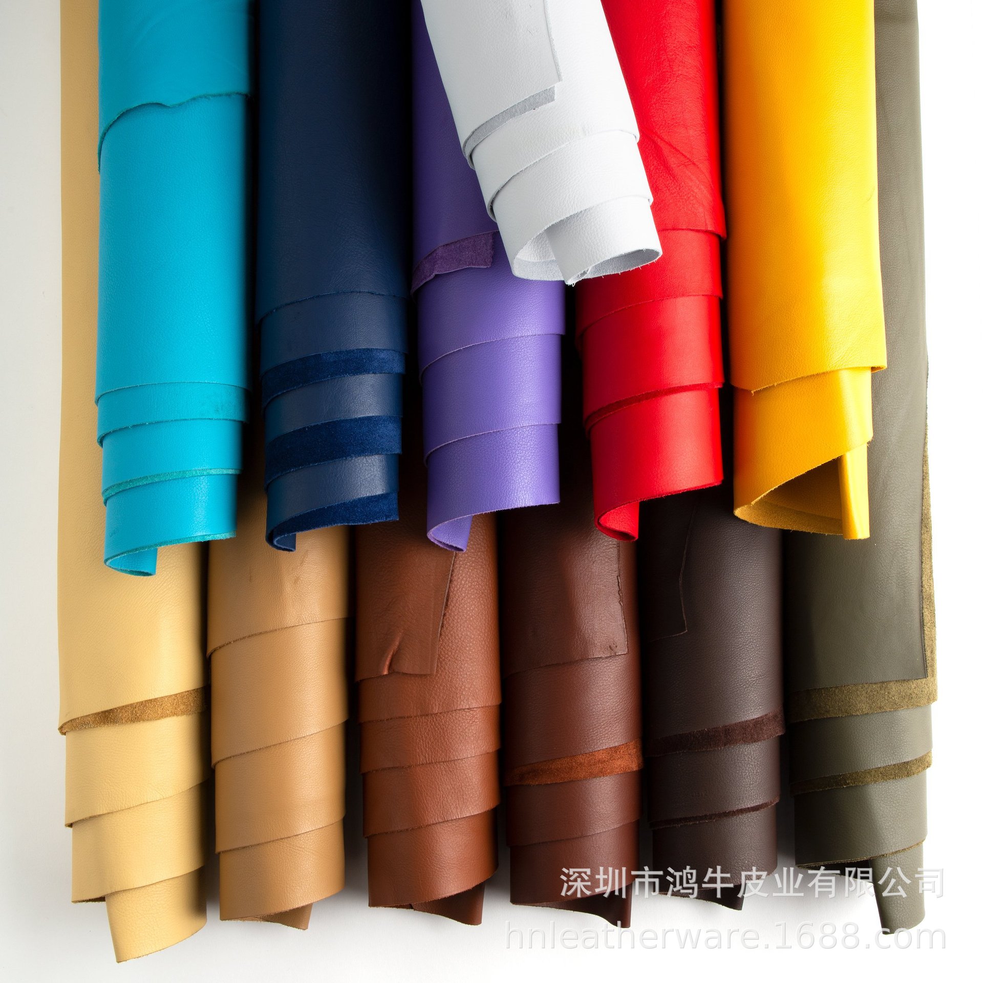 高档粒面自然摔纹超软环保服装牛皮 彩色服装面料头层黄牛皮真皮