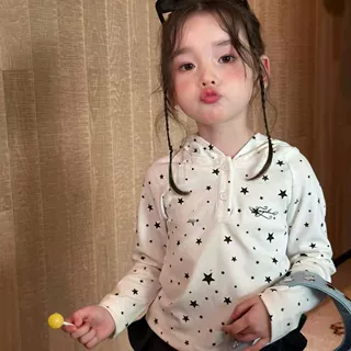 女童星星卫衣春秋款女宝宝秋装洋气休闲上衣儿童秋季韩版长袖童装