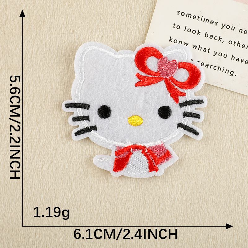 Duoku コンピュータ刺繍漫画猫子供服アクセサリー衣類パッチステッカー DIY アクセサリーハンドブック刺繍布ステッカー|undefined