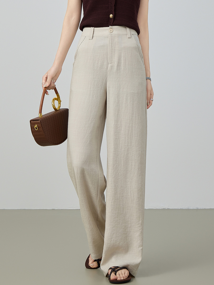Quần culottes nữ ống rộng cạp cao vải lanh pha mùa hè — Màu sắc