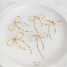 手工绕线蝴蝶结框架14K包金保色手作diy耳环吊饰吊坠饰品挂饰配件
