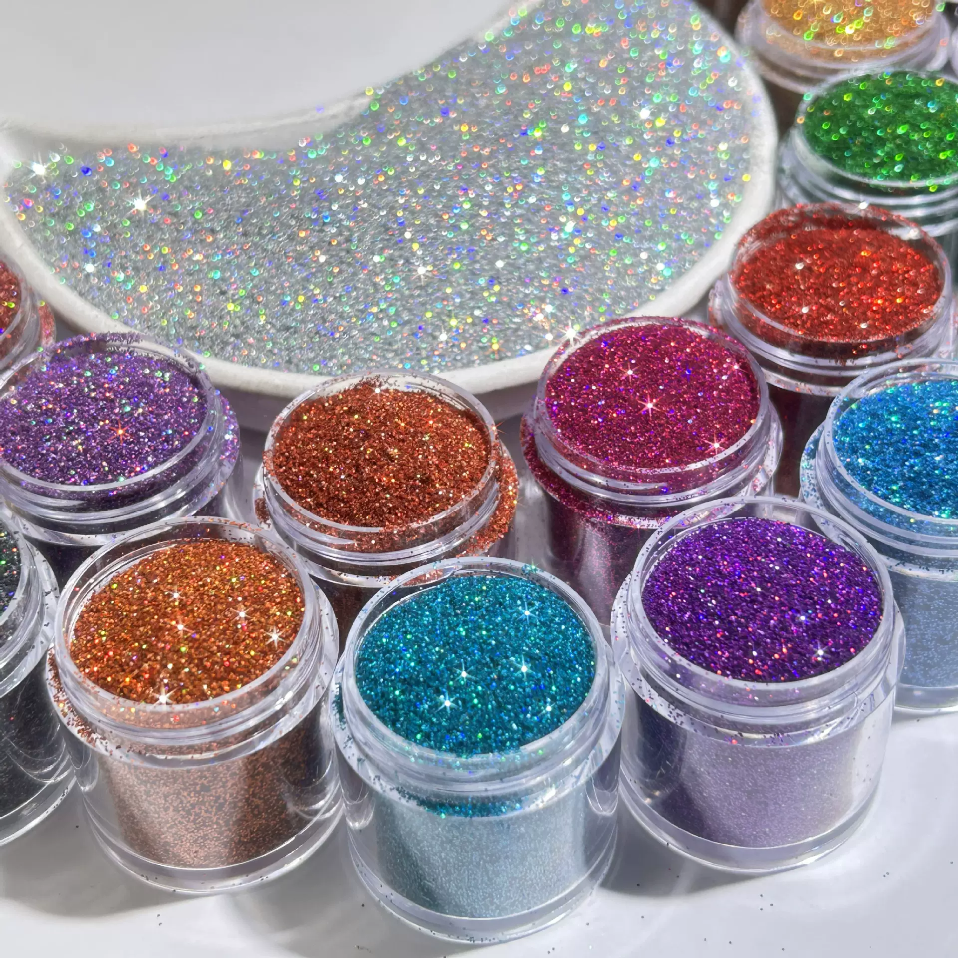 瓶装跨境镭射0.2银色细粉金葱粉美甲饰品闪粉手工diy滴胶彩绘材料