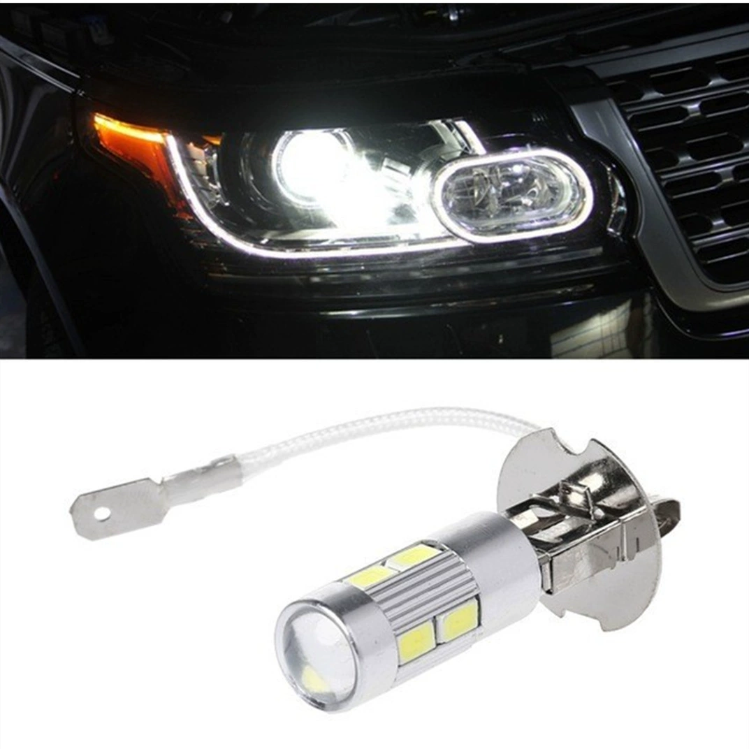 Автомобильная светодиодная потолочная лампа LED H3 H1 10smd 5630 выделение яркого света, туманная лампа