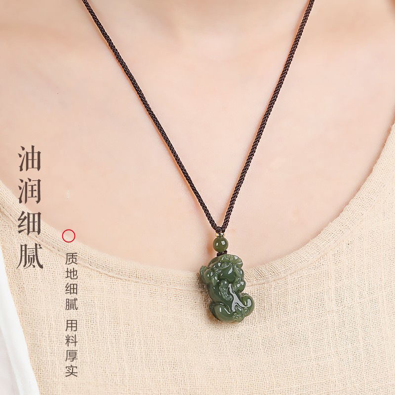 HETIAN JADE PIXIU 펜던트 남녀 목걸이 옥 PIQIU 럭키 커플의 당 대 군주 펜던트 옥 펜던트 옥 펜던트 펜던트