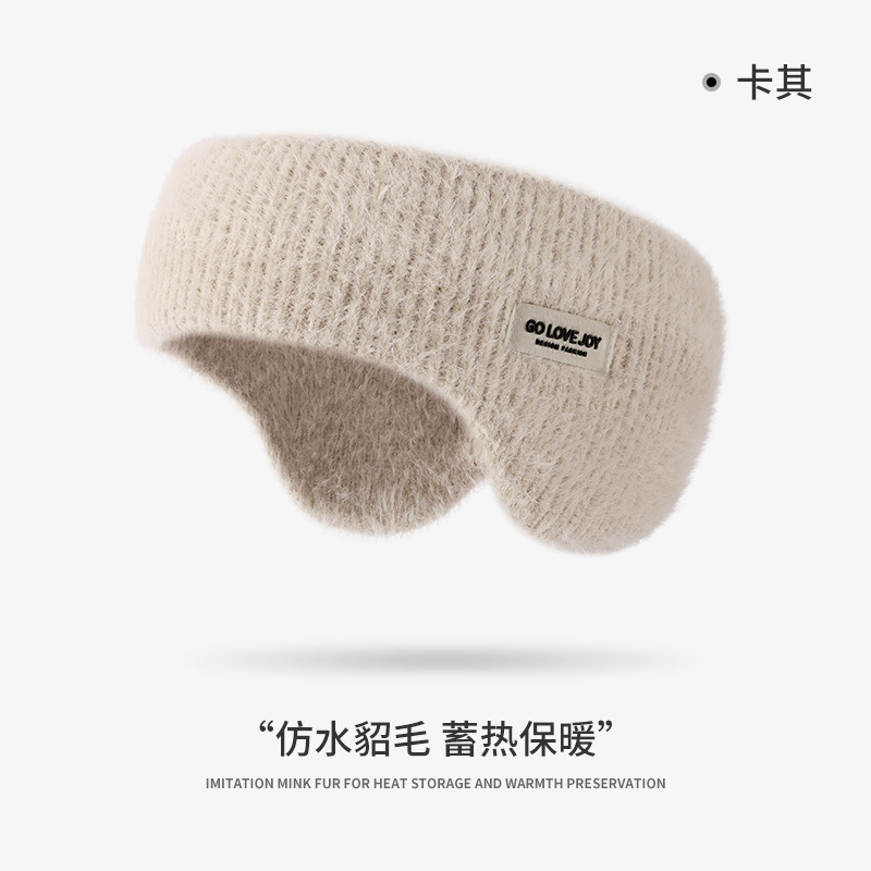 Invierno nuevas orejeras cálidas orejeras de punto de lana a prueba de viento a prueba de frío anticongelante orejeras forradas de lana DEZ43