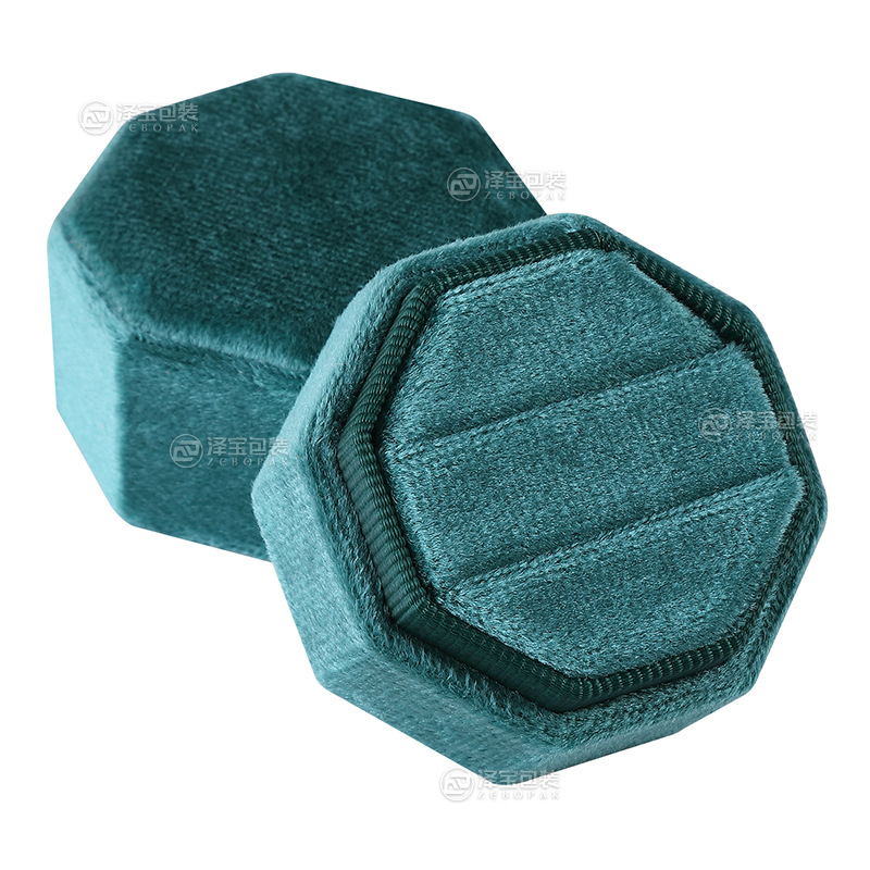 사파이어 그린 싱글 링 박스 [귀걸이 보관 가능]