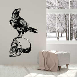 eagle老鹰骷髅头Skeleton贴纸花wall decor跨境亚马逊ebayDW11240