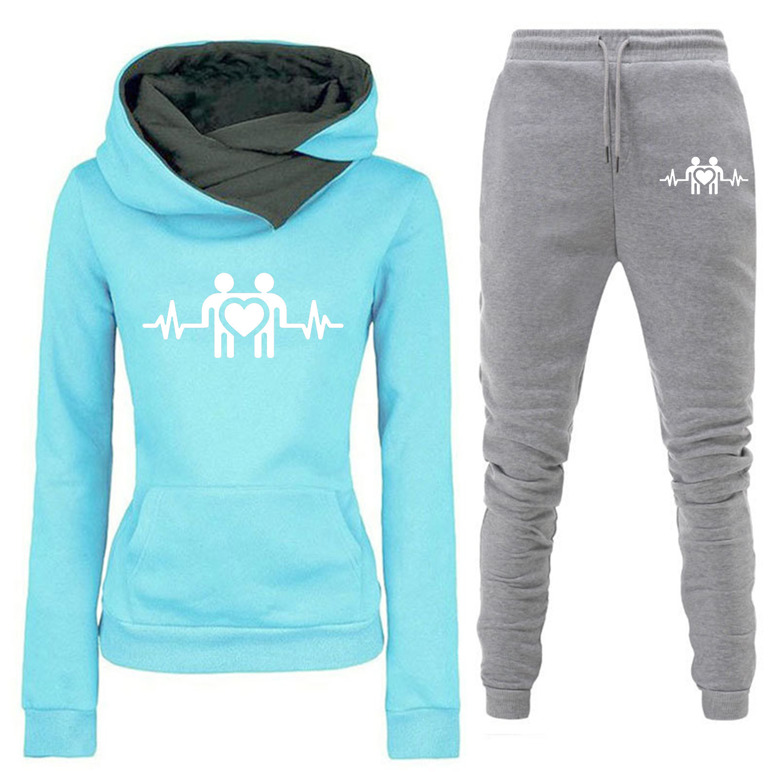 Comercio exterior transfronterizo Otoño e Invierno Nuevo traje de ropa deportiva con capucha y forro polar pantalones de suéter de mujer ropa de mujer al por mayor image 3