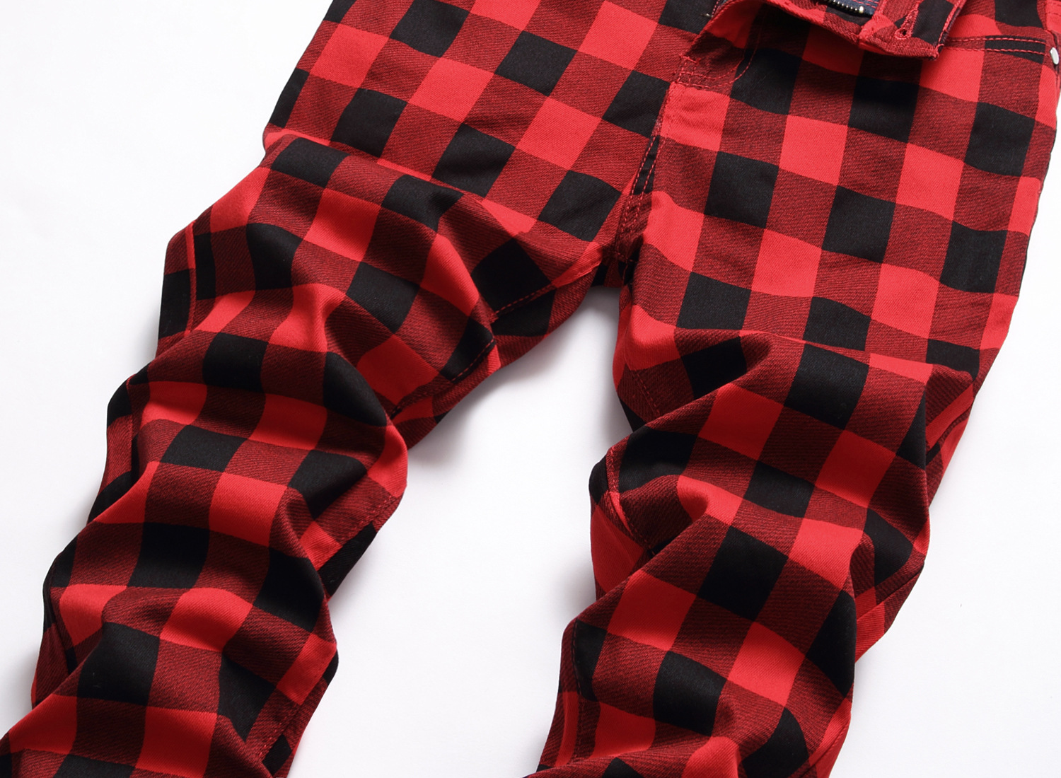 Original European British Style Slim Fit Stretch Jeans Plaid Printed Fashion Men's Trendy Jeans Trousers_voghion.com