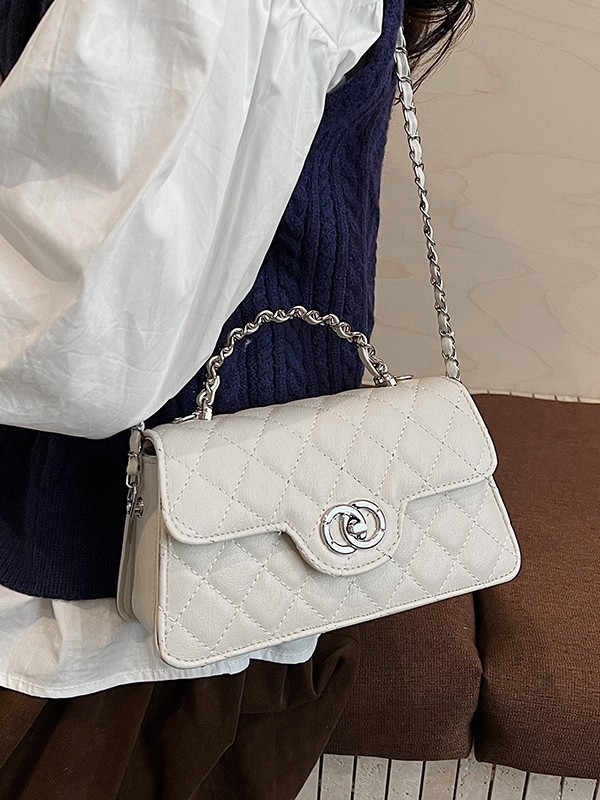 Xiaoxiang bolso de mujer estilo nuevo bolso de hombro de cadena de diamante bolso de mano de moda versátil bolso de mochila de moda bolso pequeño cuadrado