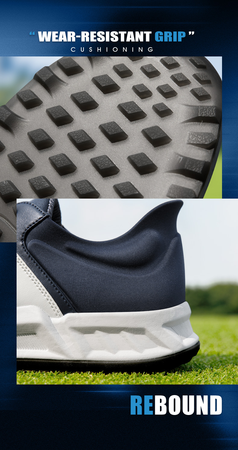 Giày golf PGM nam đế đệm lò xo chống trượt thoáng khí mùa hè — Snow Shadow Grey [phần trên chống thấm nước/lò xo đệm/chân chống trượt đã được cấp bằng sáng chế] XZ439 chi tiết 14