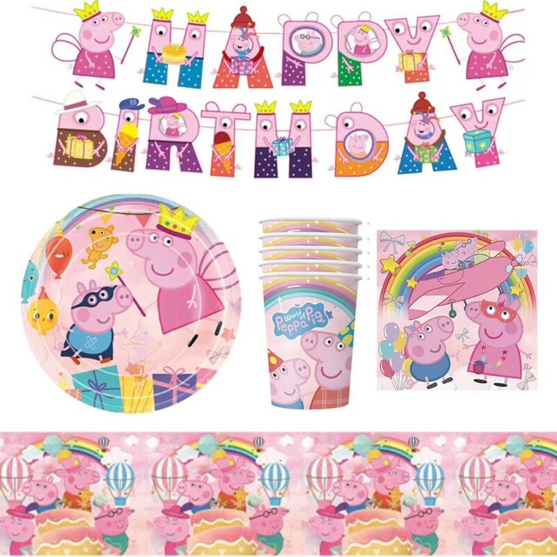 Amazon New Pink Piggy Page Birthday Party Tableware Decorative Paper Tray Cup Tissue Balloon suit Supplies Amazon New Pink Piggy Page Birthday Party Tableware Decorative Paper Tray Cup Tissue Balloon suit Supplies