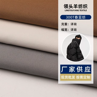 300T春亚纺压光面料 保暖羽绒服棉服夹克时尚服装外套布料