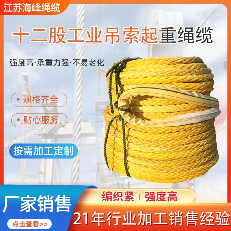 Высокопрочный двухжильный промышленный подъемный кабель, морская анкерная веревка, полимерный полиэтиленовый порт, тяговая веревка