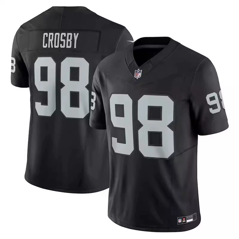 Джерси 2025 Football NFL Raiders Лас-Вегас Рейдерс 98, К Crosby Джентльмены и женщины
