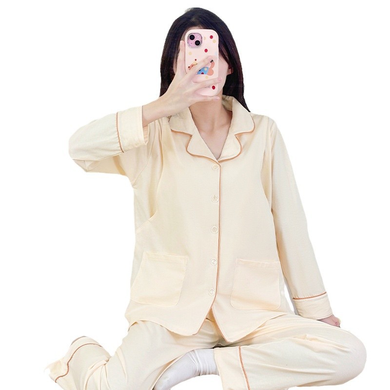 A형 신상 면 산후복 느슨한 순면 수유복 여성 봄 여름 옷 산후 수유복 임산부 정장