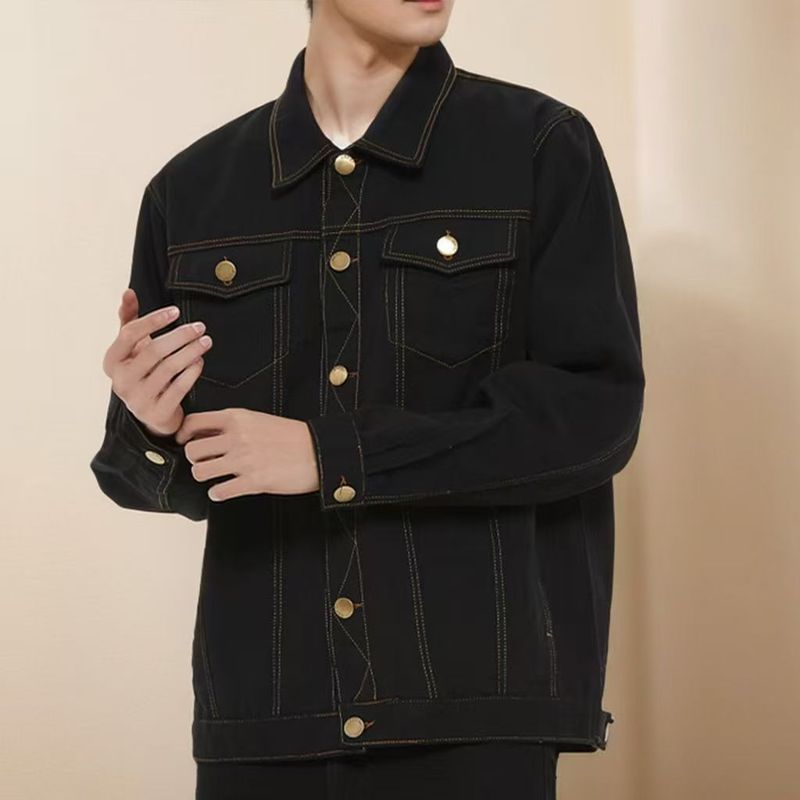 加厚牛仔劳保服工作服男秋冬套装长袖耐磨耐脏防烫焊工电工服定制|undefined