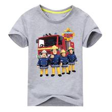 消防员山姆新款童装儿童夏装短袖T恤男童打底衫宝宝半袖T恤童上衣